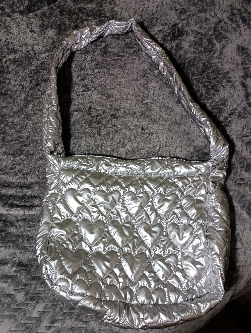 Silver Puffy Heart Handbag NWOT